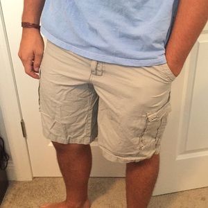 Tan cargo shorts